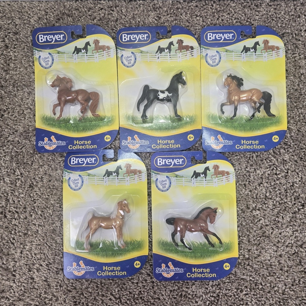 5 Breyer Stablemate HORSES Saddlebred, Warmblood, Morgan, Arabian, and Pinto